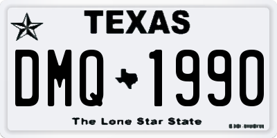 TX license plate DMQ1990