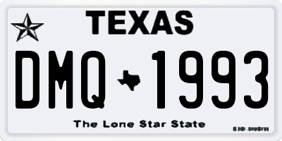 TX license plate DMQ1993
