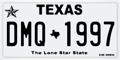 TX license plate DMQ1997