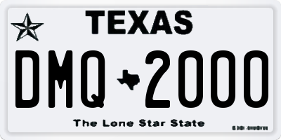 TX license plate DMQ2000