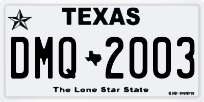 TX license plate DMQ2003
