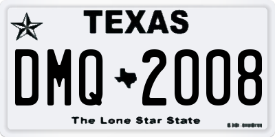 TX license plate DMQ2008