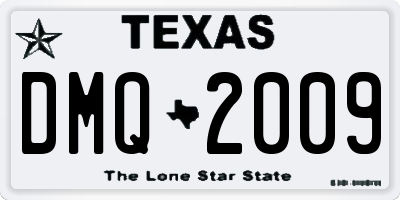 TX license plate DMQ2009