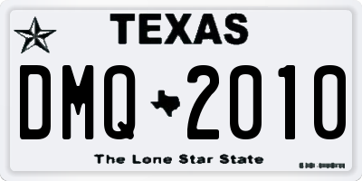 TX license plate DMQ2010