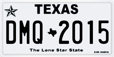 TX license plate DMQ2015