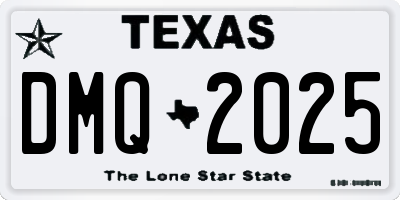 TX license plate DMQ2025