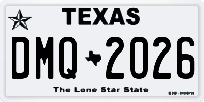 TX license plate DMQ2026