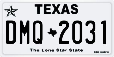 TX license plate DMQ2031