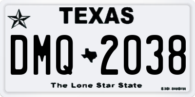 TX license plate DMQ2038