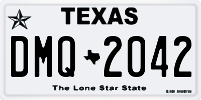 TX license plate DMQ2042