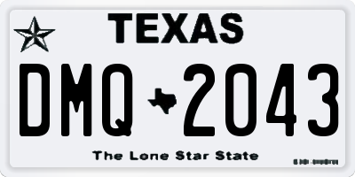 TX license plate DMQ2043