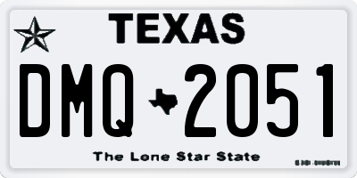 TX license plate DMQ2051