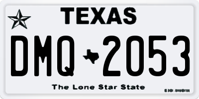 TX license plate DMQ2053
