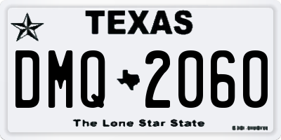 TX license plate DMQ2060