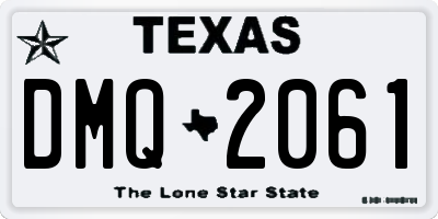 TX license plate DMQ2061