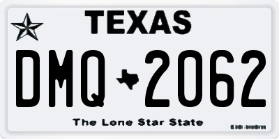 TX license plate DMQ2062