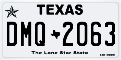 TX license plate DMQ2063