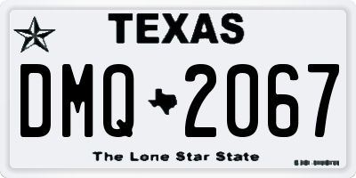 TX license plate DMQ2067