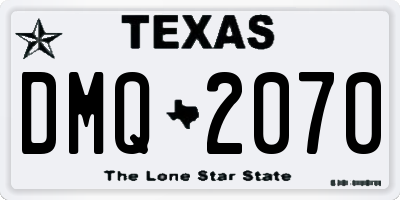 TX license plate DMQ2070