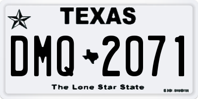 TX license plate DMQ2071