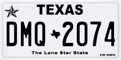 TX license plate DMQ2074