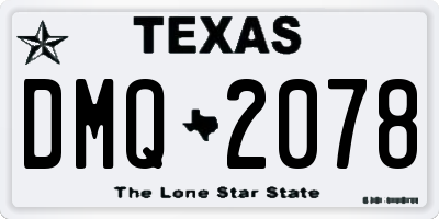 TX license plate DMQ2078