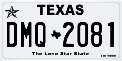 TX license plate DMQ2081