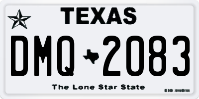 TX license plate DMQ2083