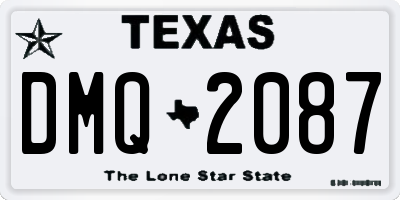 TX license plate DMQ2087