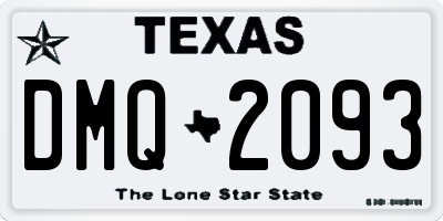 TX license plate DMQ2093