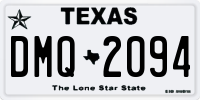 TX license plate DMQ2094