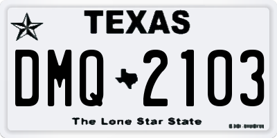 TX license plate DMQ2103