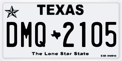 TX license plate DMQ2105