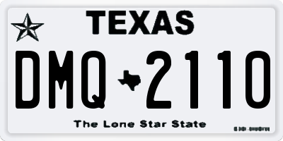 TX license plate DMQ2110
