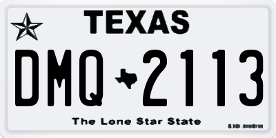 TX license plate DMQ2113