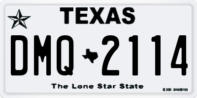 TX license plate DMQ2114