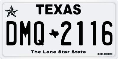 TX license plate DMQ2116