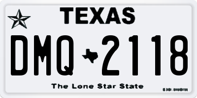 TX license plate DMQ2118
