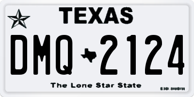 TX license plate DMQ2124