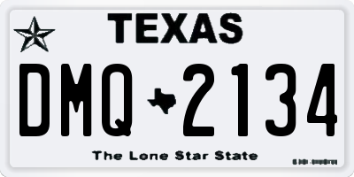 TX license plate DMQ2134