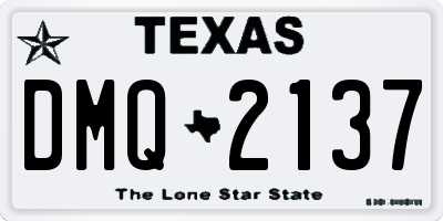 TX license plate DMQ2137