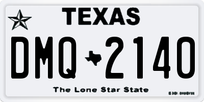 TX license plate DMQ2140