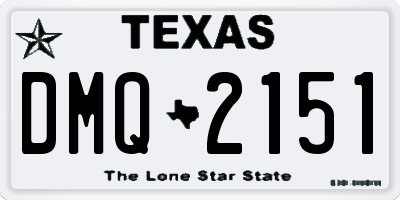 TX license plate DMQ2151