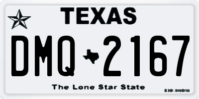 TX license plate DMQ2167