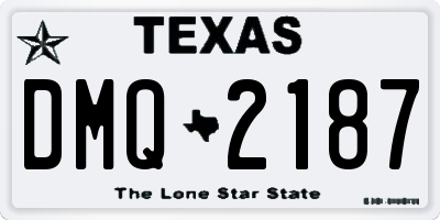 TX license plate DMQ2187