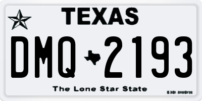 TX license plate DMQ2193