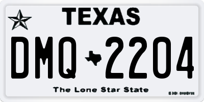 TX license plate DMQ2204