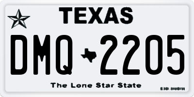 TX license plate DMQ2205