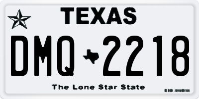 TX license plate DMQ2218