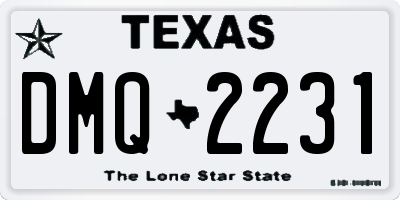 TX license plate DMQ2231